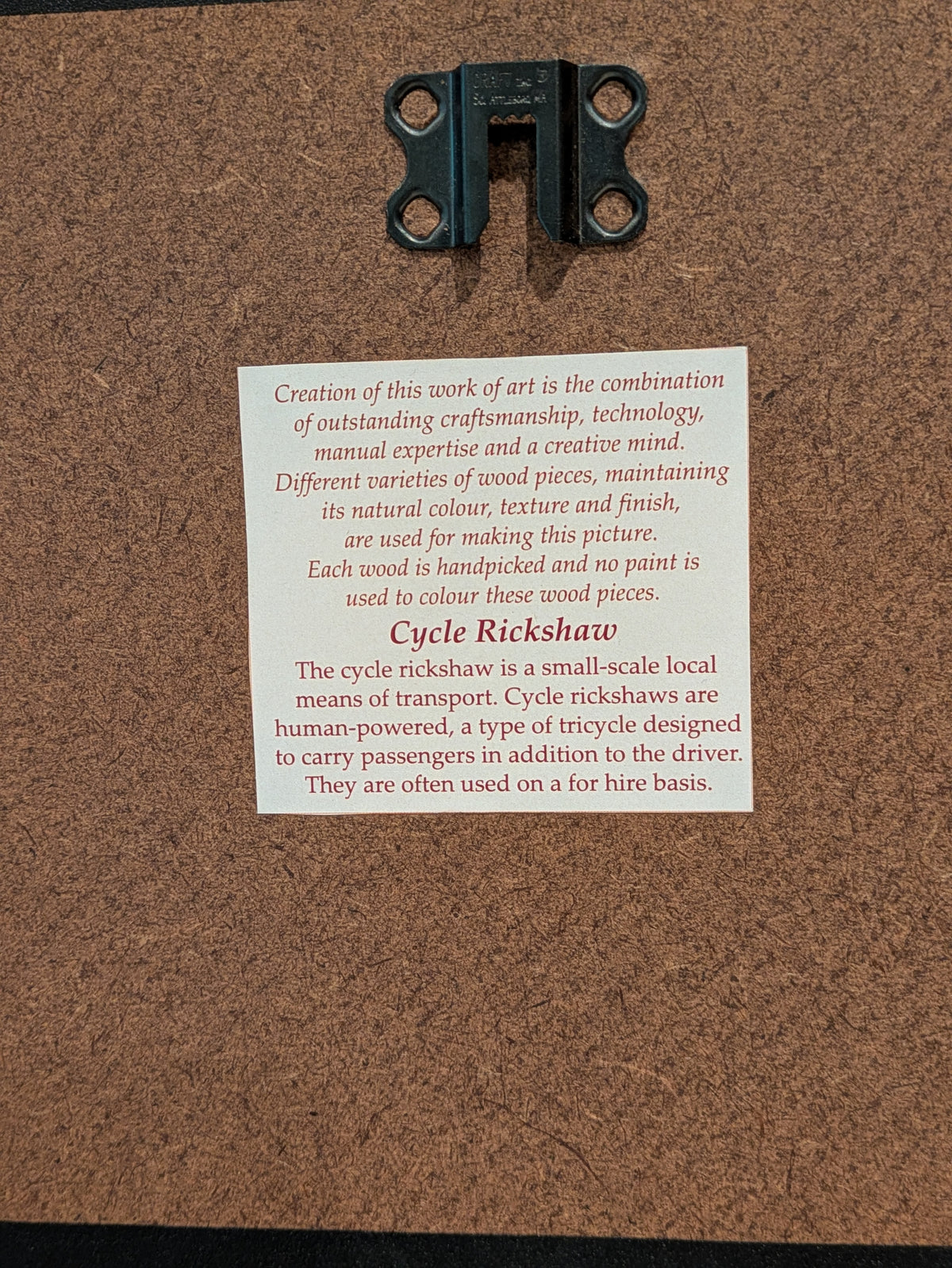 Cycle Rickshaw — Wood Inlay Art
