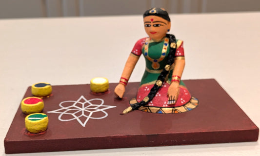 Muggu (Kolam) Drawing Scene