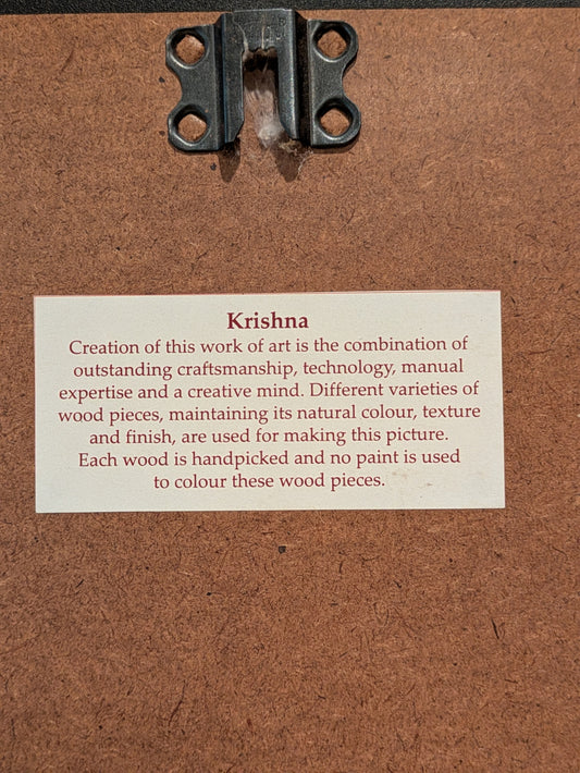 Krishna with the Flute — Wood Inlay Art