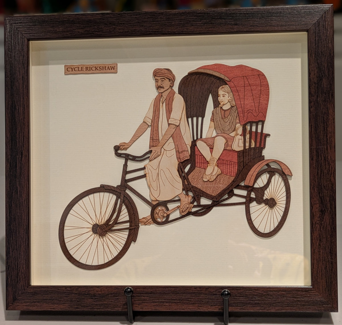 Cycle Rickshaw — Wood Inlay Art